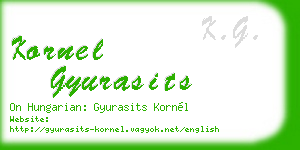 kornel gyurasits business card